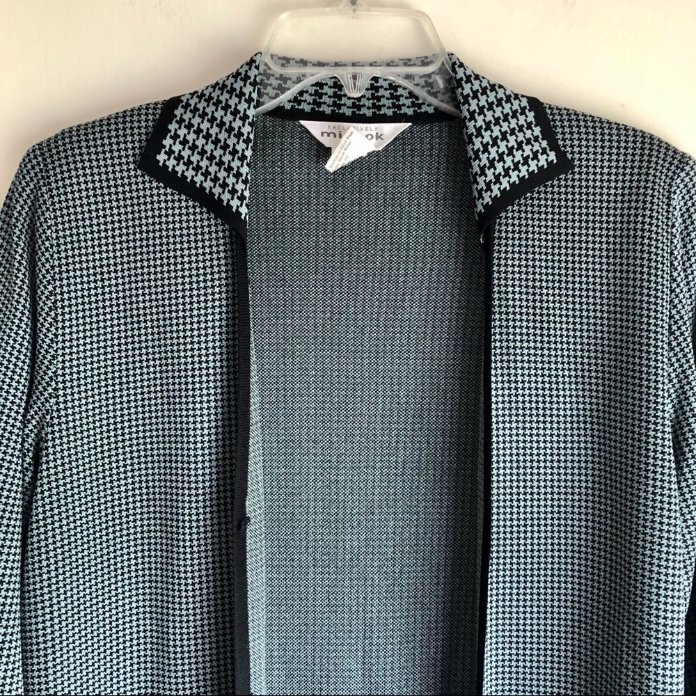 Exclusively Misook Houndstooth Open Cardigan - image 2